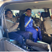 Wyoming family with disabilities in an accessible van